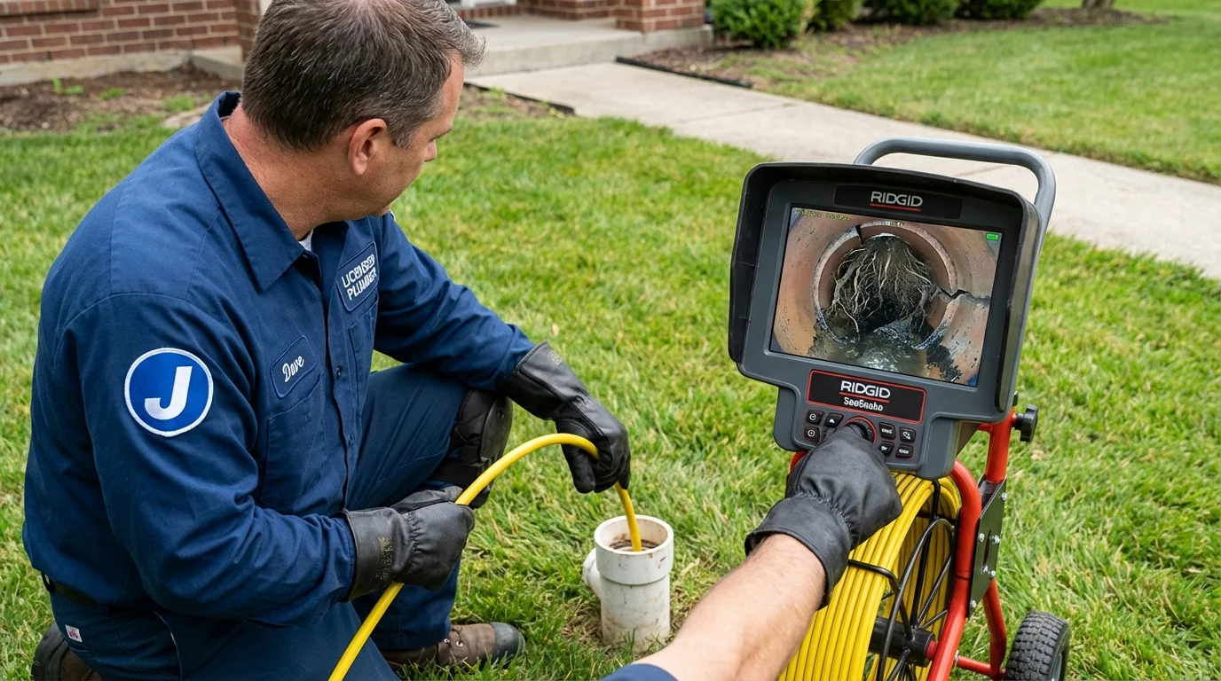 Sewer camera inspection being performed by Johns Plumbing LLC in Anna